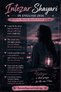 Intezar Shayari in English 2026