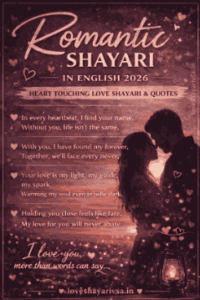 Romantic Shayari in English image
