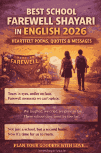 School Farewell Shayari in English 