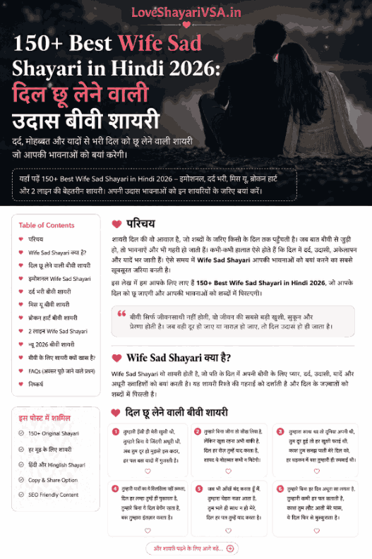 Emotional Shayari for Wife image