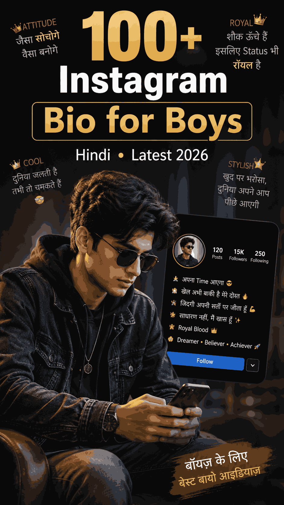 Best Instagram Bio for Boys in Hindi Latest 2026