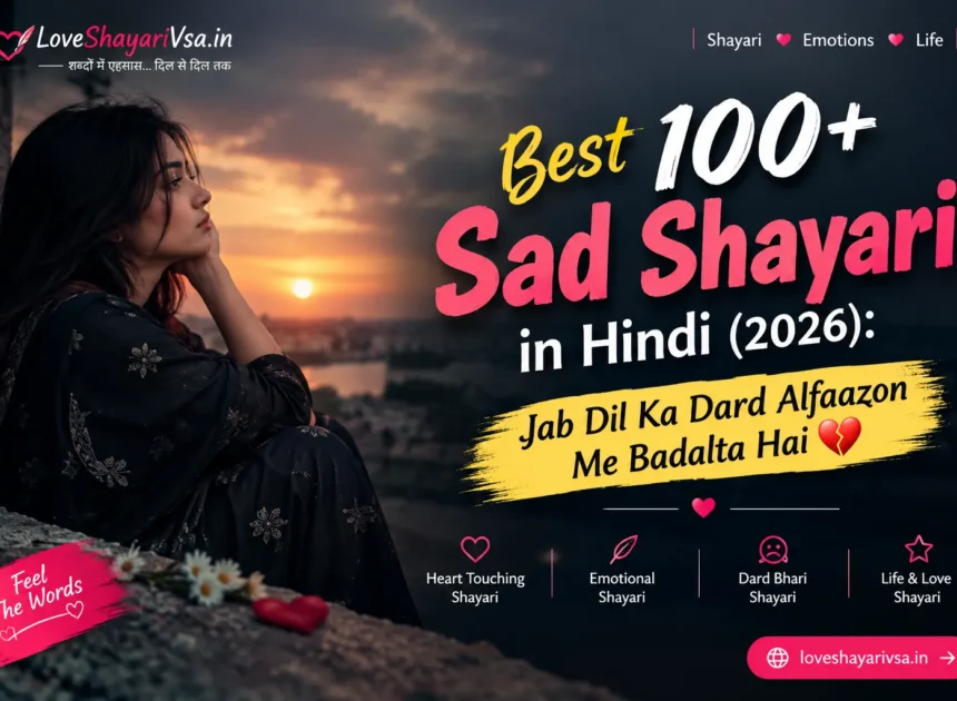 Best 100+ Sad Shayari in Hindi (2026): Jab Dil Ka Dard Alfaazon Me Badalta Hai 💔