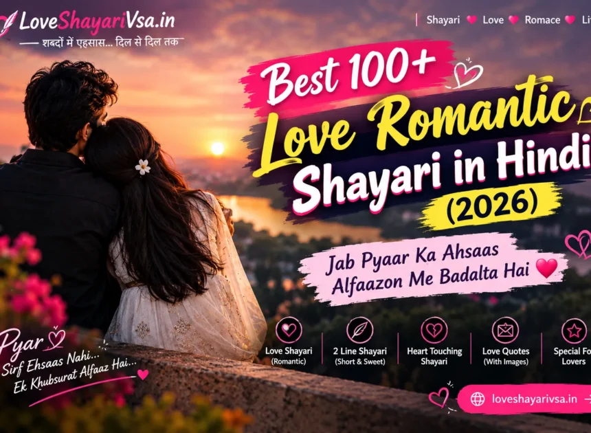 Best 100+ Love Romantic Shayari in Hindi (2026): Jab Pyaar Ka Ahsaas Alfaazon Me Badalta Hai 💖